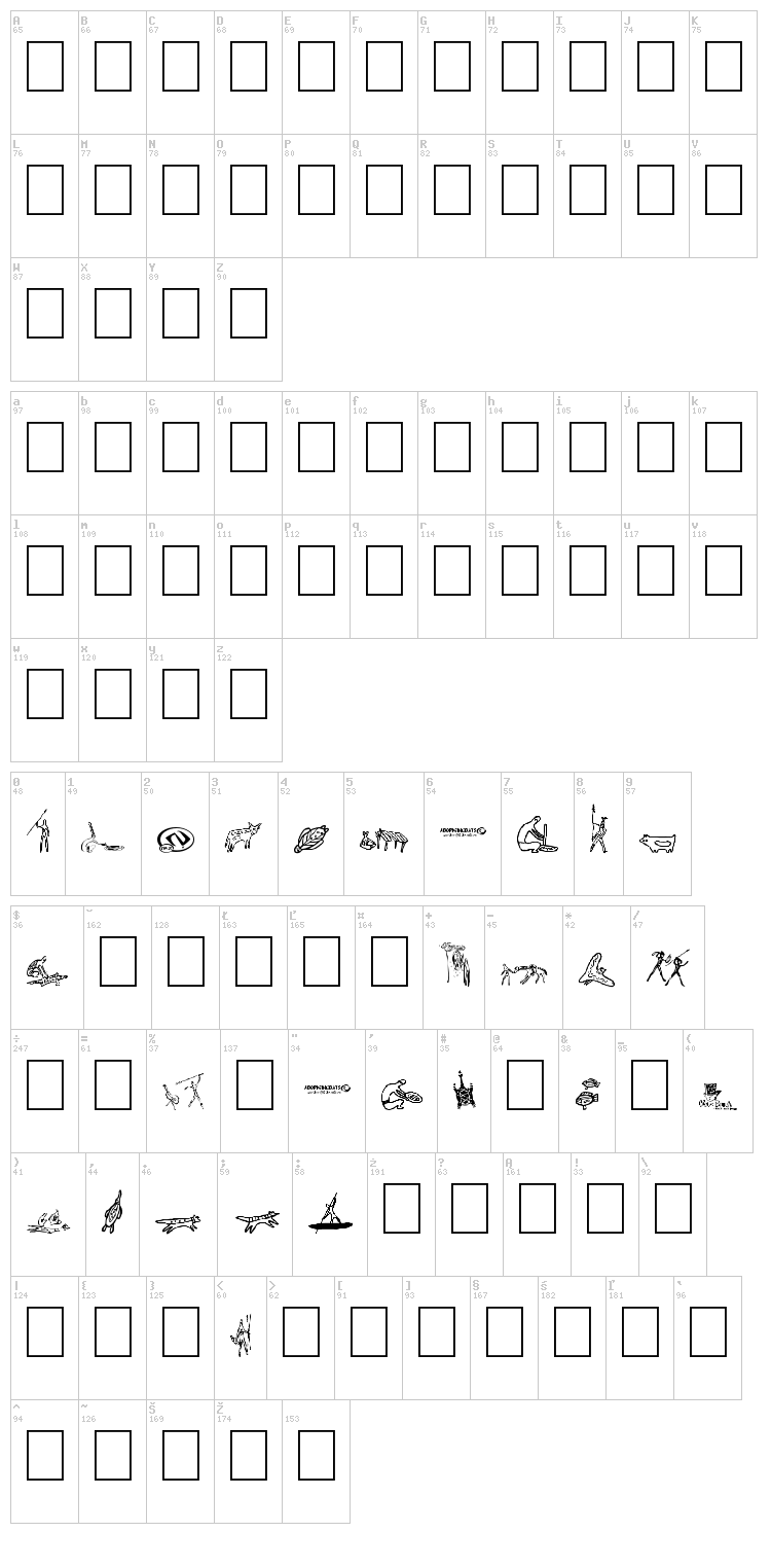 Aboriginebats 1 + 2 font map
